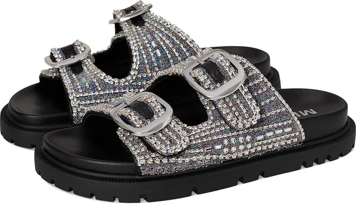 MIA Thora Women's Wedge Shoes Black/Silver : 6 M, Faux Leather