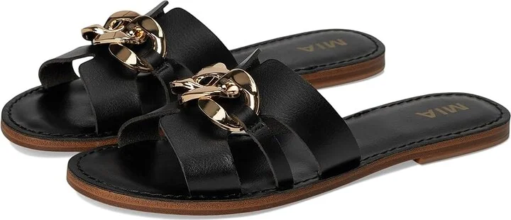 MIA Venetia Women's Wedge Shoes Black : 6.5 M, Faux Leather