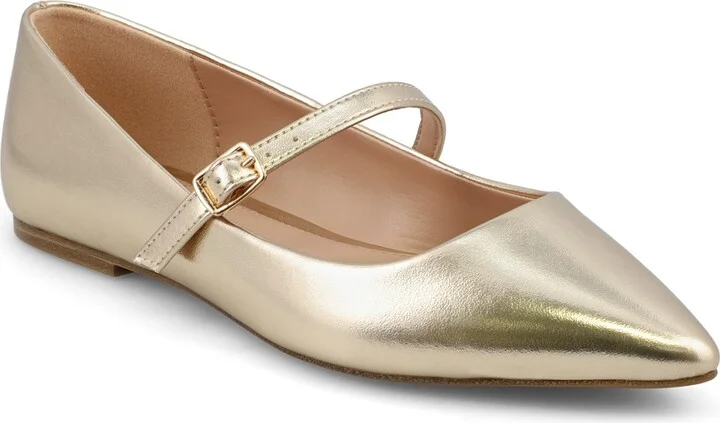 Mia Women's Aviba Mary-Jane Pointed Toe Flats