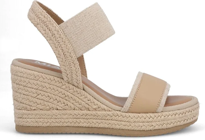 Mia Women's Bayle Round Toe Wedge Sandals - Natural, Ecru - Image 2