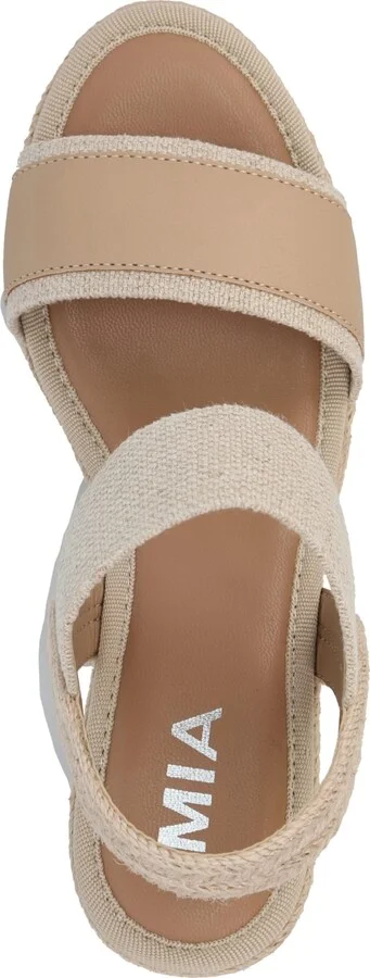 Mia Women's Bayle Round Toe Wedge Sandals - Natural, Ecru - Image 4