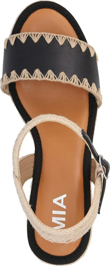 Mia Women's Becky Round Toe Wedge Sandals - Natural, Gold - Image 8