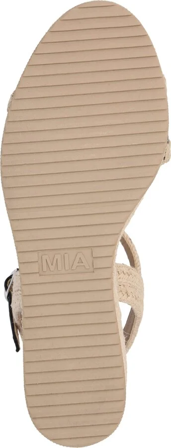 Mia Women's Becky Round Toe Wedge Sandals - Natural, Gold - Image 9