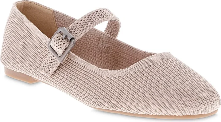 Mia Women's Brita Mary-Jane Round Toe Knit Flats