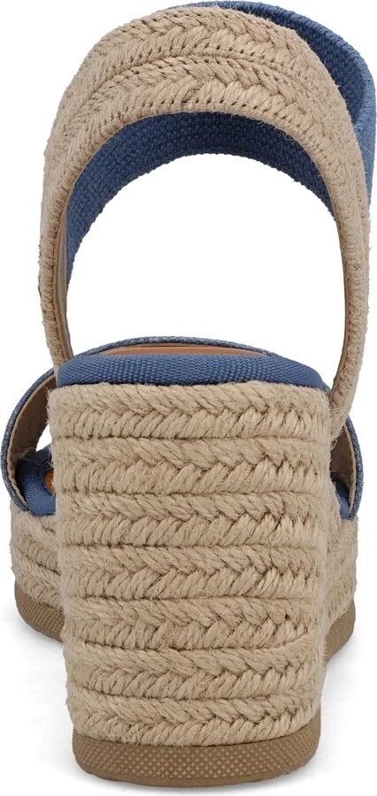 Mia Women's Brittni Round Toe Wedge Sandals - Natural, Off White - Image 7