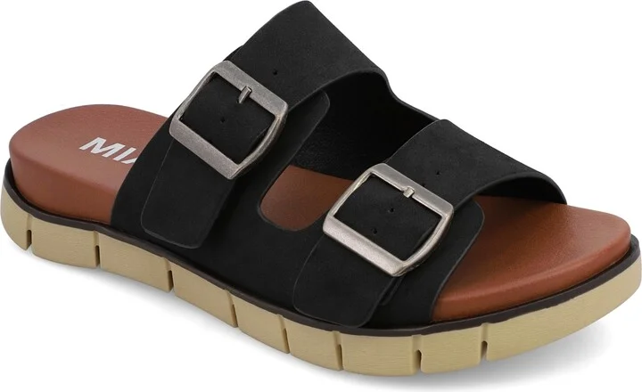 Mia Women's Esei Double Buckle Slip-On Slide Sandals