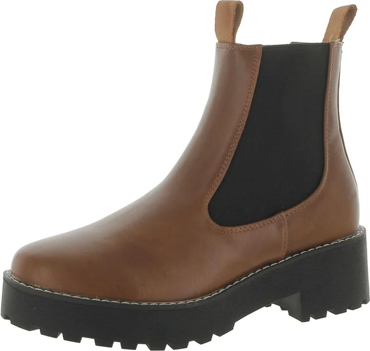 Mia Womens Faux Leather Chelsea Boots