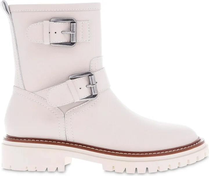 Mia Women's Florence Water-Resistant Leather Buckle Lug Sole Moto Boots - Image 2