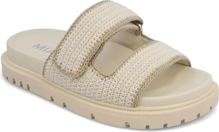 Mia Women's Gabri Double Strap Slip-On Slide Sandals - Bone, Sand