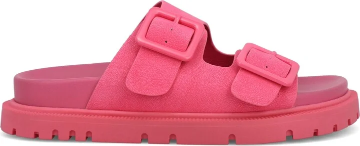 Mia Women's Gen Double Buckle Flat Slide Sandals - Image 2
