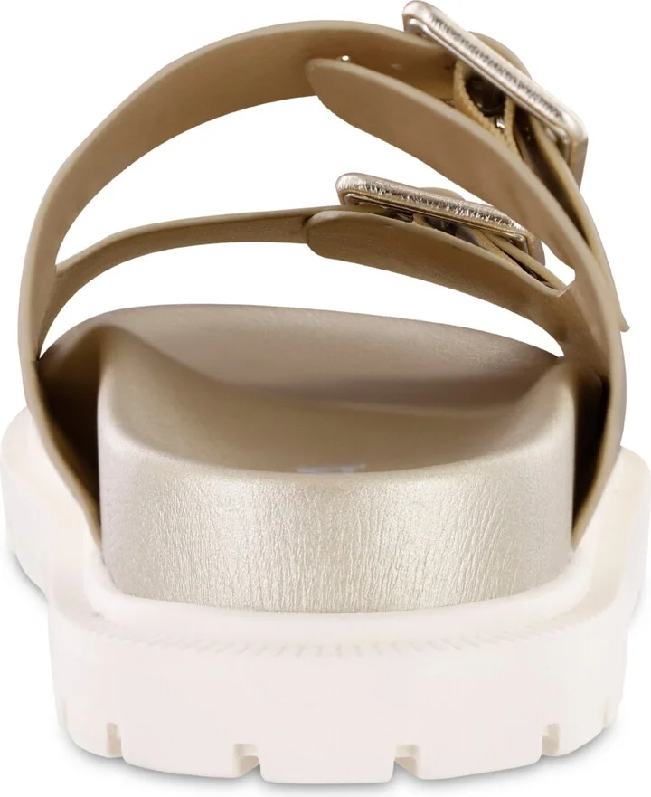 Mia Women's Gen Double Buckle Flat Slide Sandals - Image 7