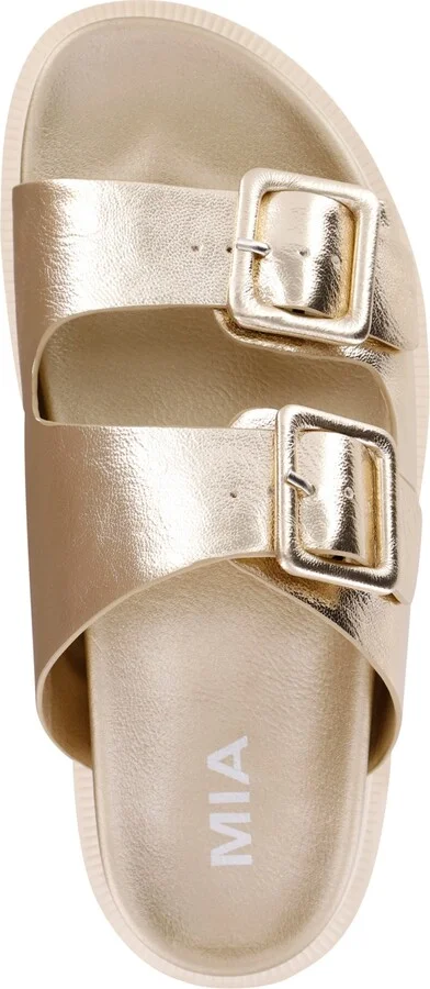 Mia Women's Gen Double Buckle Flat Slide Sandals - Image 8
