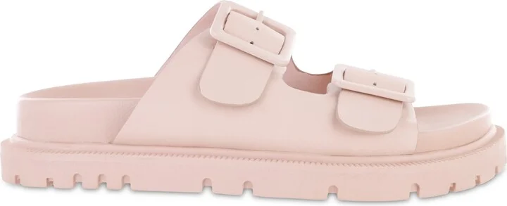 Mia Women's Gen Double Buckle Flat Slide Sandals - Image 10