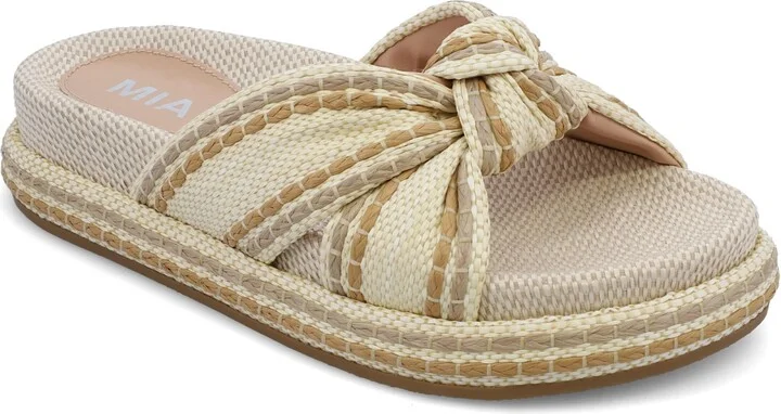 Mia Women's Giade Raffia Slip-On Sandals