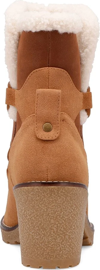 Mia Women's Holiday Cold Weather Sherpa Lace Up Block-Heel Booties - Image 3
