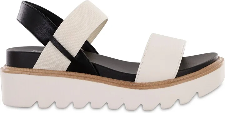 Mia Women's Jene Platform Round Toe Sandals - White, Black - Image 2