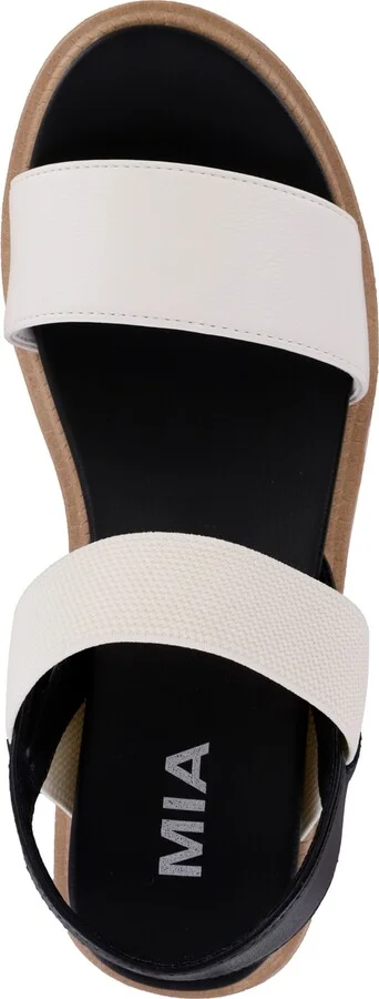 Mia Women's Jene Platform Round Toe Sandals - White, Black - Image 4