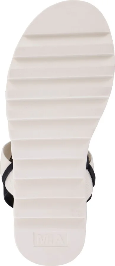Mia Women's Jene Platform Round Toe Sandals - White, Black - Image 5