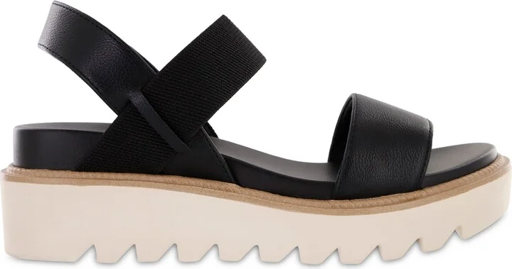 Mia Women's Jene Platform Round Toe Sandals - White, Black - Image 6