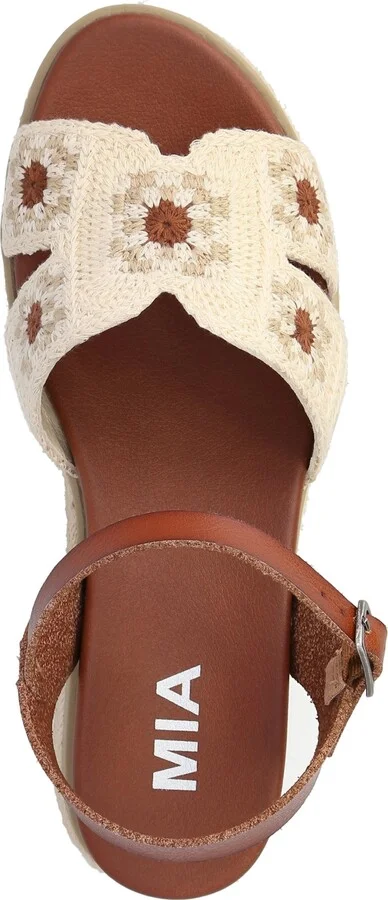 Mia Women's Keva Flatform Round Toe Sandals - Cognac, Bone - Image 4