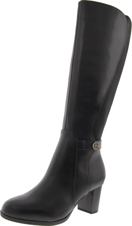 Mia Womens Leather Tall Knee-High Boots