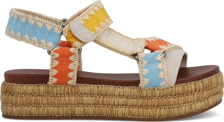 Mia Women's Malti Flatform Round Toe Sandals - Coral, Blue, Yellow - Image 2