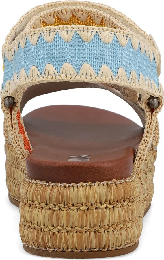 Mia Women's Malti Flatform Round Toe Sandals - Coral, Blue, Yellow - Image 3