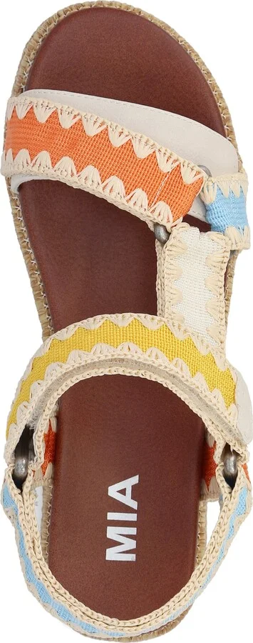 Mia Women's Malti Flatform Round Toe Sandals - Coral, Blue, Yellow - Image 4