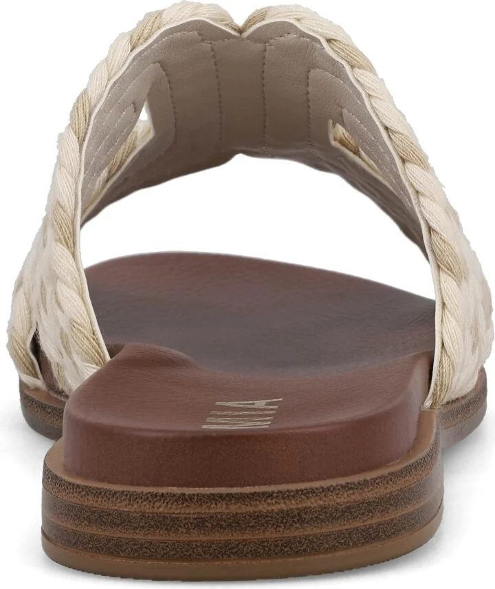 Mia Women's Poet Round Toe Flat Sandals - Natural, Ivory - Image 3