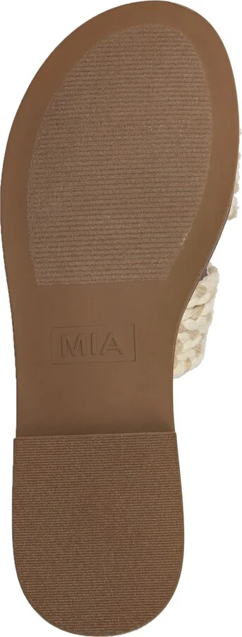 Mia Women's Poet Round Toe Flat Sandals - Natural, Ivory - Image 5