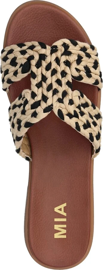 Mia Women's Poet Round Toe Flat Sandals - Natural, Ivory - Image 8