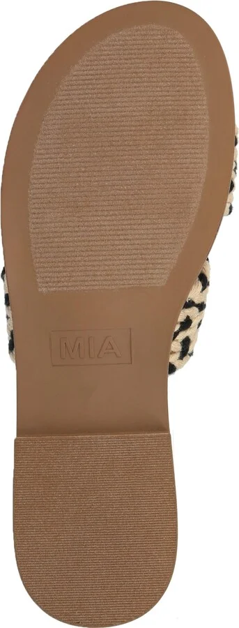Mia Women's Poet Round Toe Flat Sandals - Natural, Ivory - Image 9