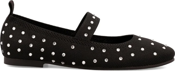 Mia Women's Seema Mary-Jane Rhinestone Knit Flats - Image 2