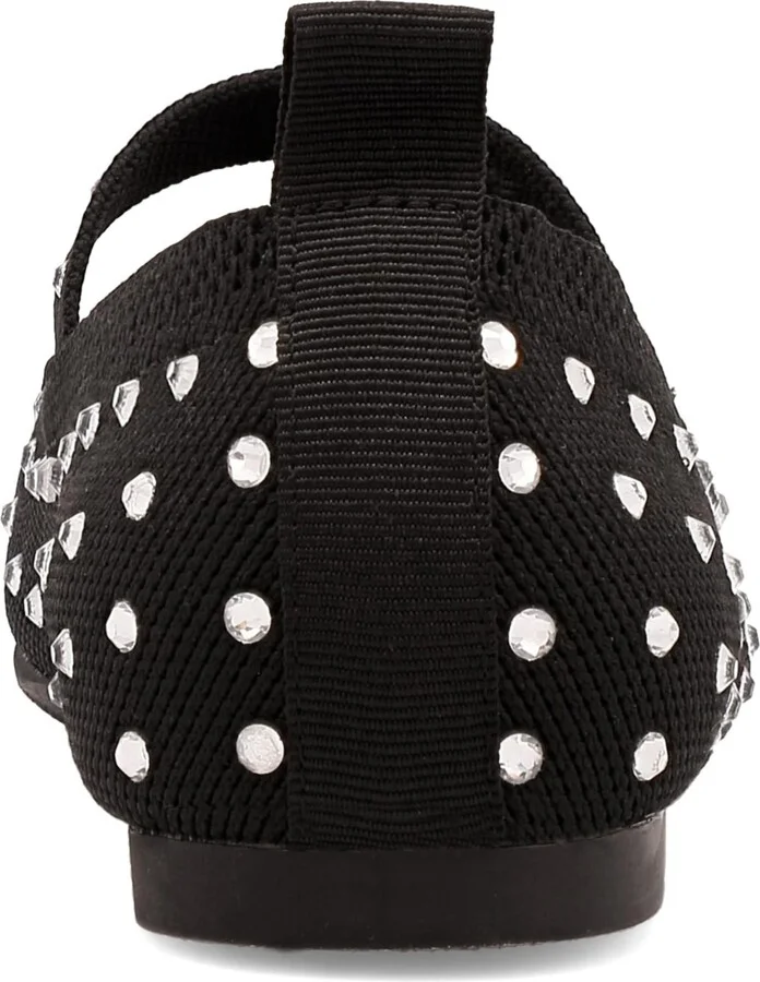 Mia Women's Seema Mary-Jane Rhinestone Knit Flats - Image 3