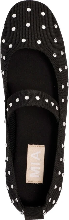 Mia Women's Seema Mary-Jane Rhinestone Knit Flats - Image 4