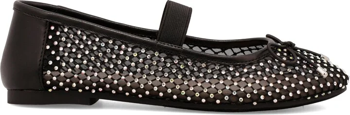 Mia Women's Unica Mary-Jane Rhinestone Mesh Flats - Image 2