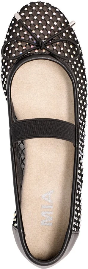 Mia Women's Unica Mary-Jane Rhinestone Mesh Flats - Image 4