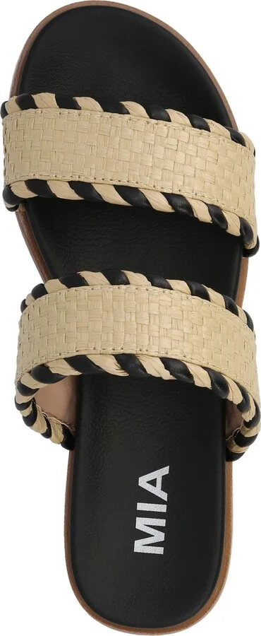 Mia Women's Vella Slide Round Toe Sandals - Natural, Brown - Image 4