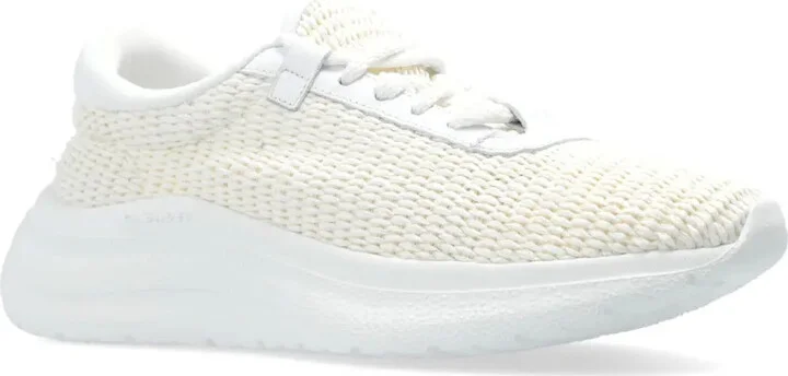Mia woven-design leather sneakers - Image 2