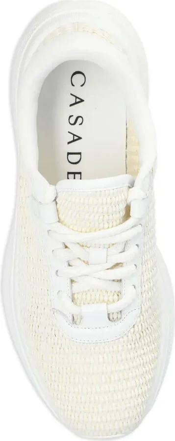 Mia woven-design leather sneakers - Image 4