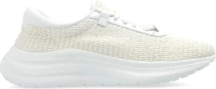 Mia woven-design leather sneakers