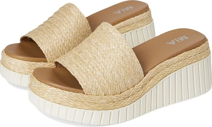 MIA Yuki Women's Wedge Shoes Natural : 8.5 M, Faux Leather