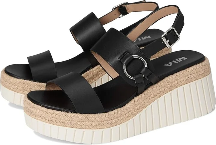 MIA Yuna Women's Wedge Shoes Black : 10 M, Faux Leather