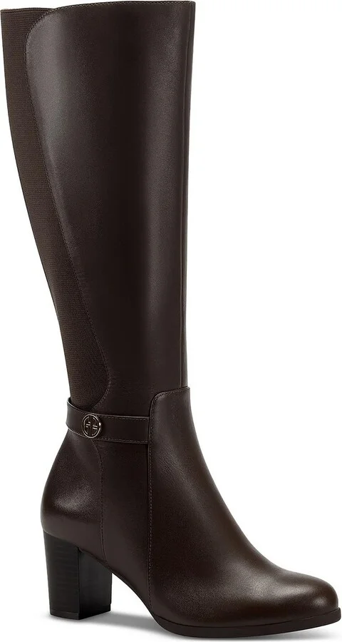 Miale Womens Leather Tall Mid-Calf Boots