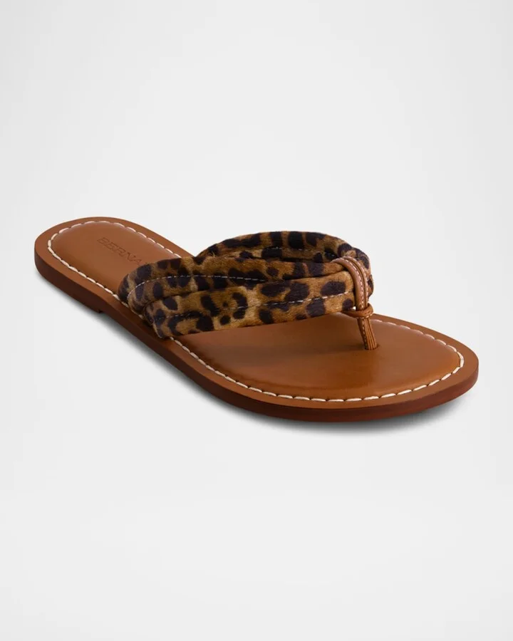 Miami Leopard Flat Thong Sandals - Image 2