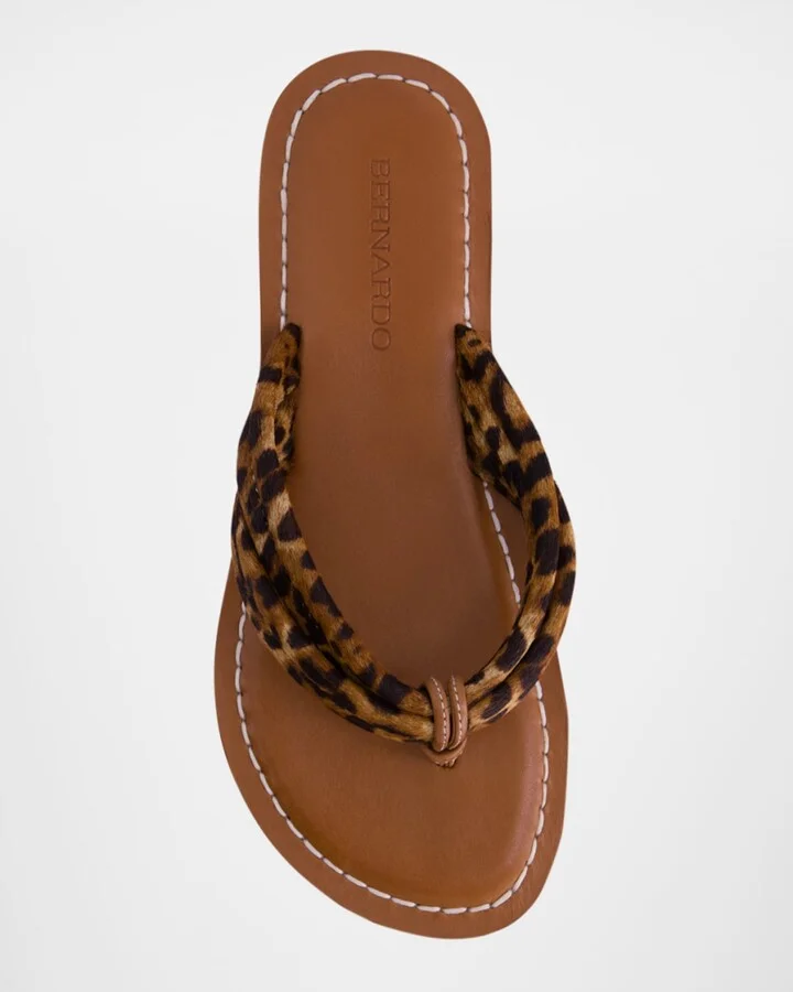 Miami Leopard Flat Thong Sandals - Image 3