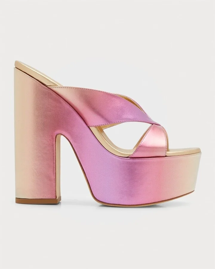 Miami Sohigh 145 Sandal Women 11 Pink Block Heel Platform KHD954