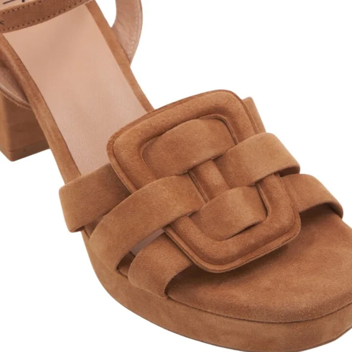Micah Block Heel Quarter Strap Suede Sandal - Image 6