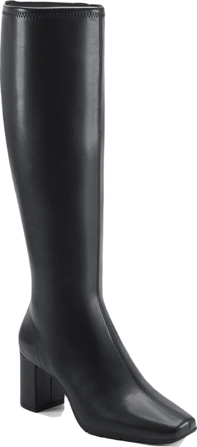 Micah Womens Stretch Block Heel Knee-High Boots