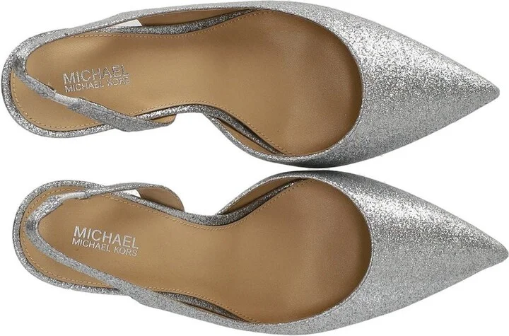 Michael Kors Alina Flex Silver Slingback Pumps - Image 5